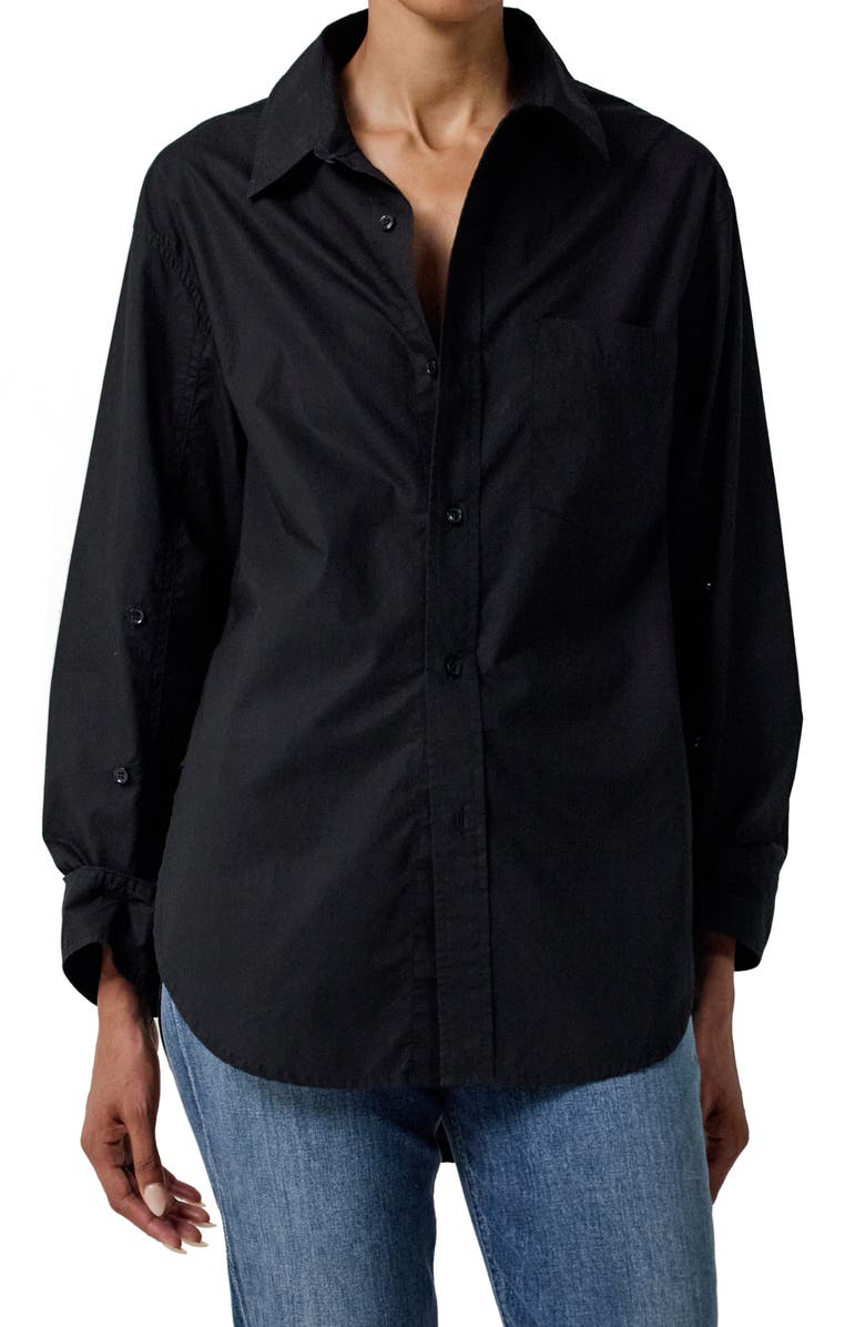 Citizens of Humanity Kayla Black Cotton Shirt, Main, color,