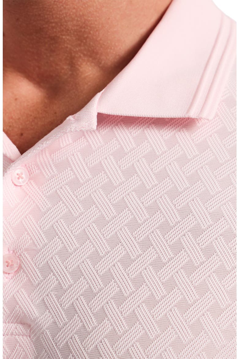 Elias Basket Weave Jacquard Knit Polo, Alternate, color, PINK