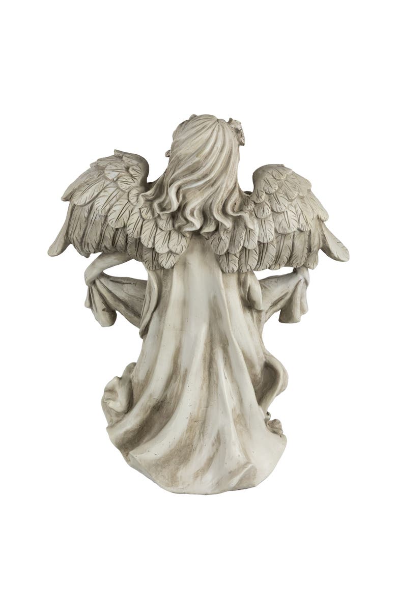 Northlight 18.5" Serene Angel Bird Feeder Outdoor Garden Statue, Alternate, color, Gray