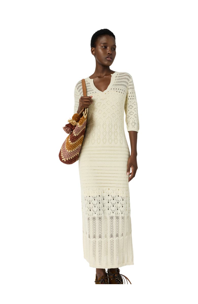 GERARD DAREL Riana Crochet Maxi Dress, Main, color, Ecru