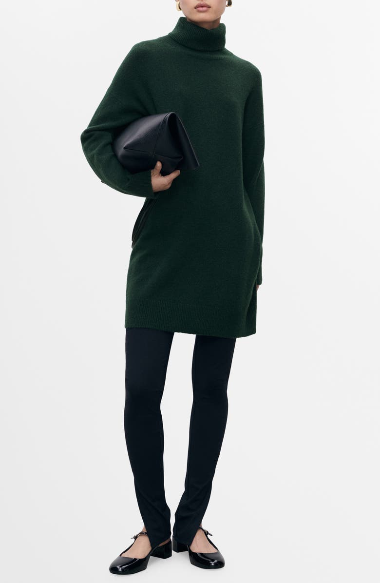 MANGO Long Sleeve Turtleneck Sweater Dress, Main, color,