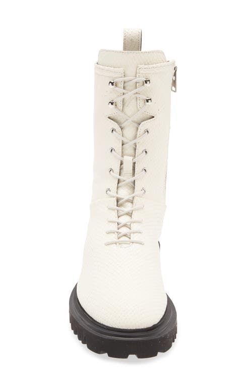 Allsaints Maren Snakeskin Embossed Leather Boot In White