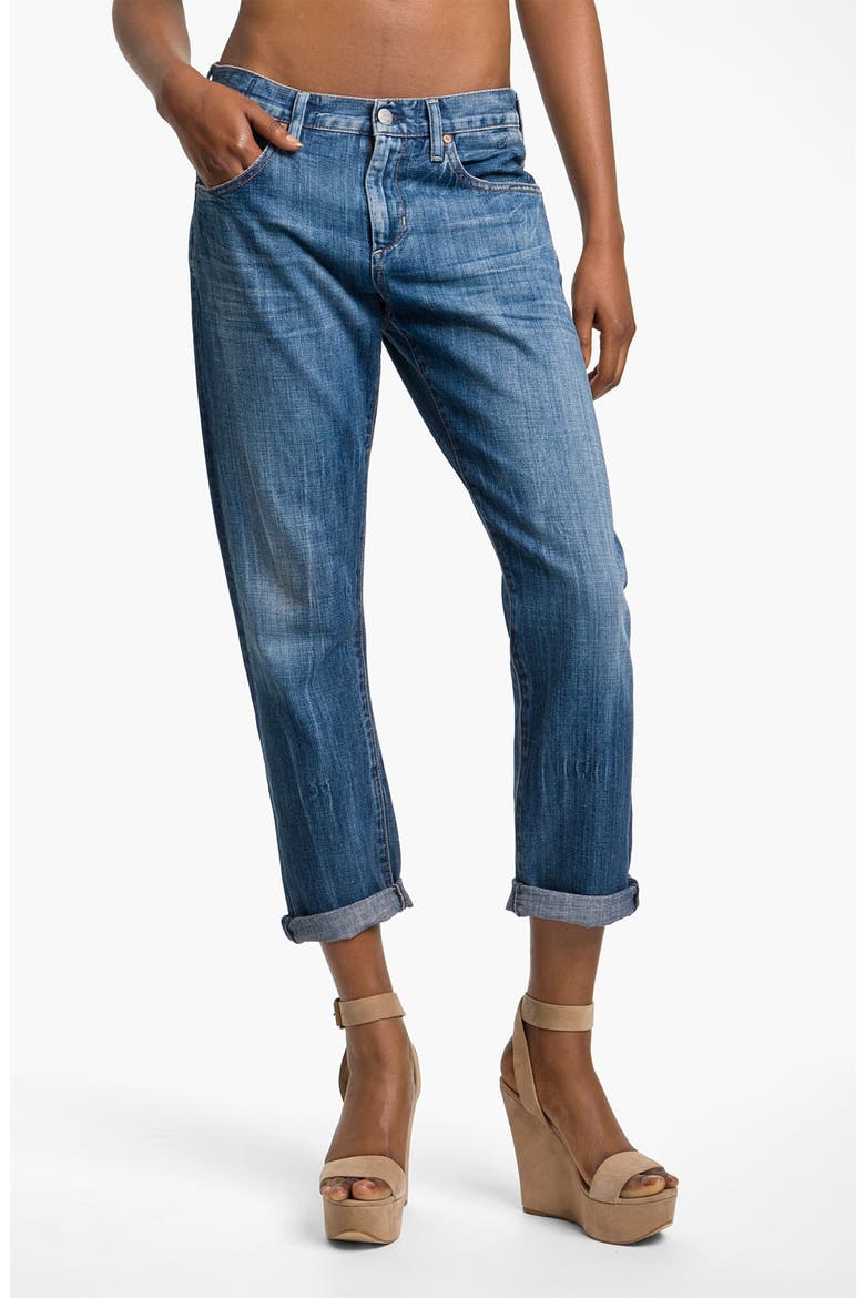 'Daisy' Crop Loose Fit Jeans, Main, color, PLUNGE