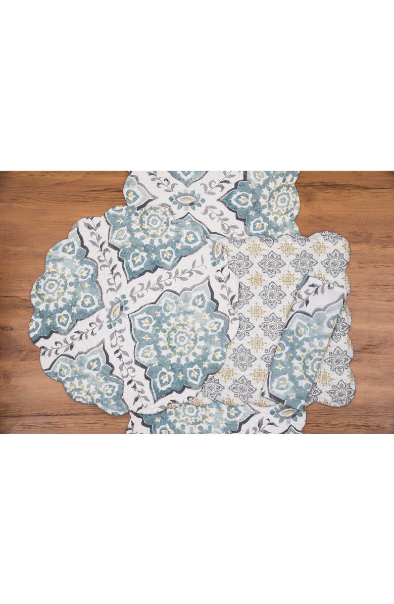 C&F Home Harlan Placemats Set of 6, 13" x 19", Alternate, color, Blue