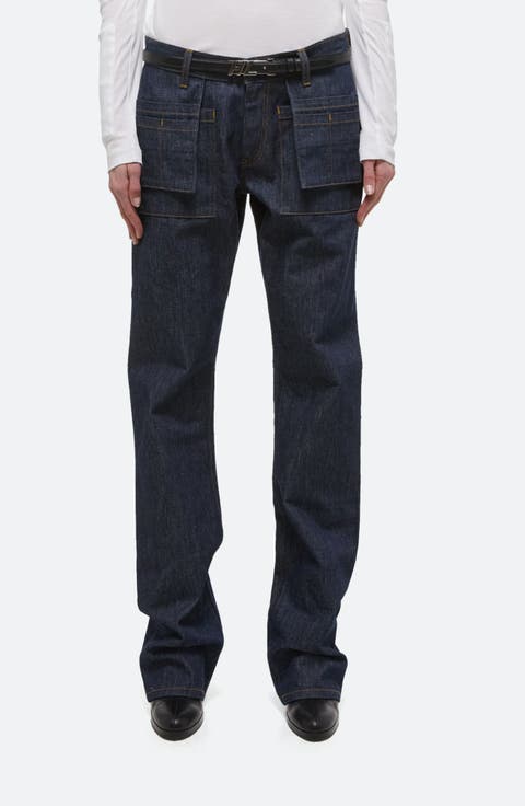 Utility Straight Leg Jeans (Raw Indigo)