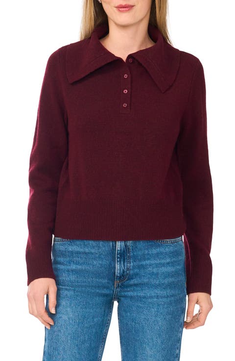 Wide Collar Polo Sweater