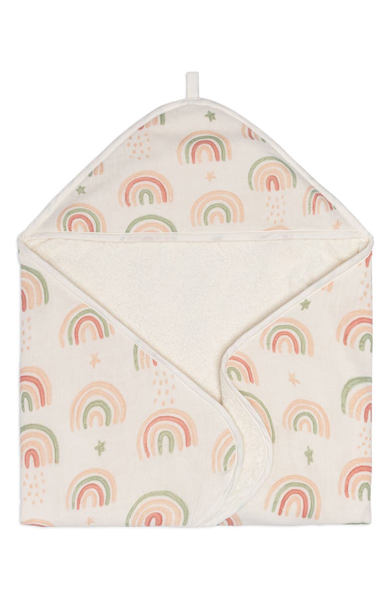 CRANE BABY Parker Hooded Cotton Muslin Towel, Alternate, color, Beige