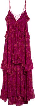 Cinq à Sept Anahi Paisley Bloom Ruffle Maxi Dress