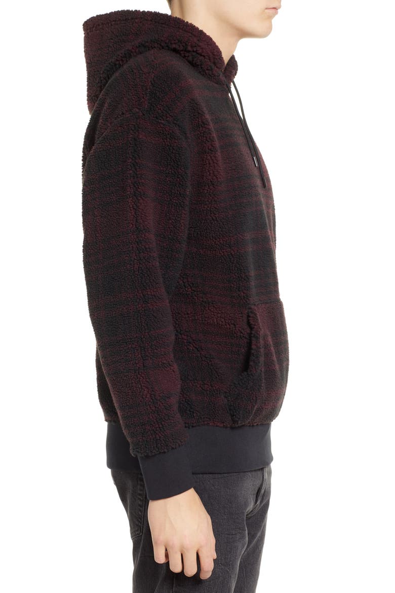 Levi's® x Justin Timberlake Faux Shearling Hooded Sweatshirt, Alternate, color, SERVAL MULLED WINE