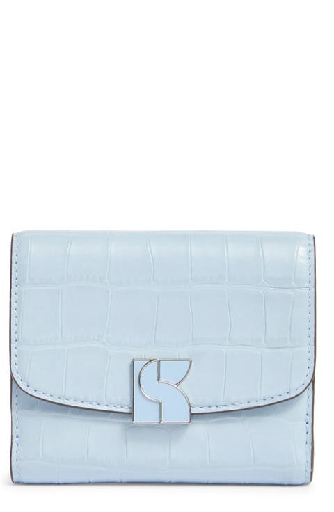 dakota croc embossed leather wallet
