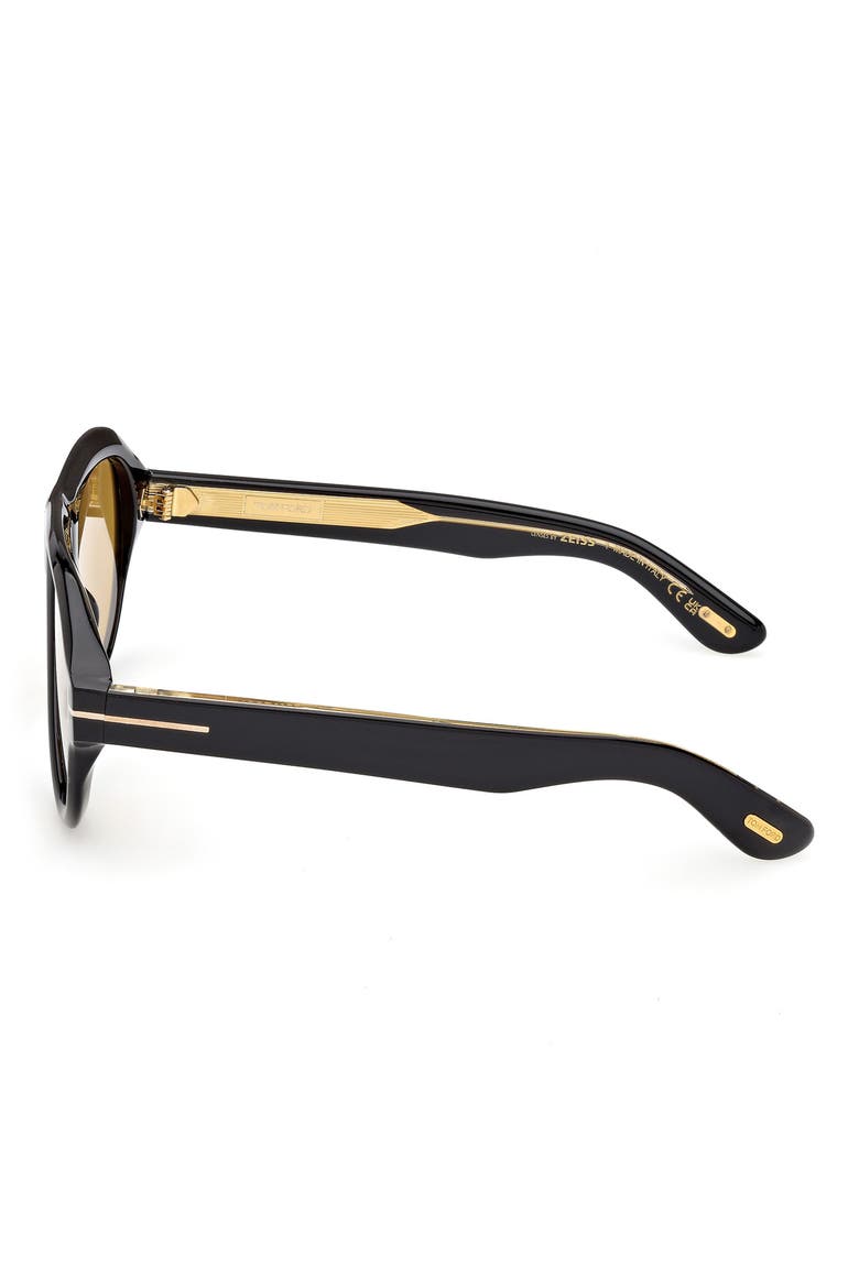 Icon 59mm Pilot Sunglasses, Alternate, color, SHINY BLACK / BROWN