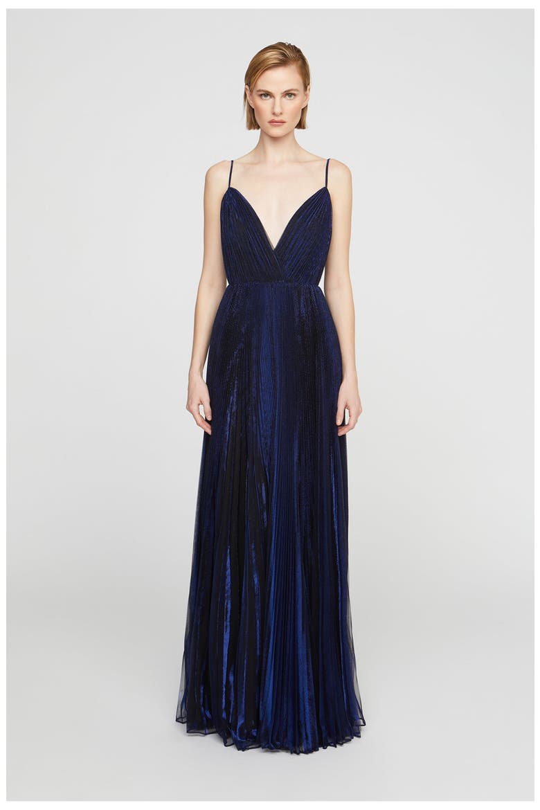 Zellie Crystal Jersey Gown, Main, color, Sapphire Stone