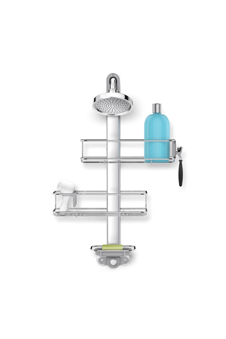 adjustable caddy, stainless steel + anodized aluminum, Main, color, BRUSHED