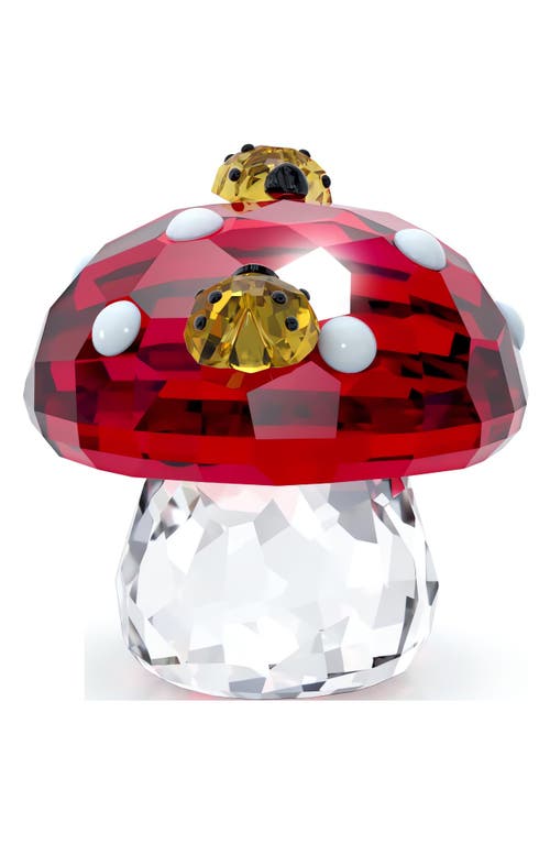Swarovski Idlyllia Crystal Mushroom & Ladybugs In Red Multi