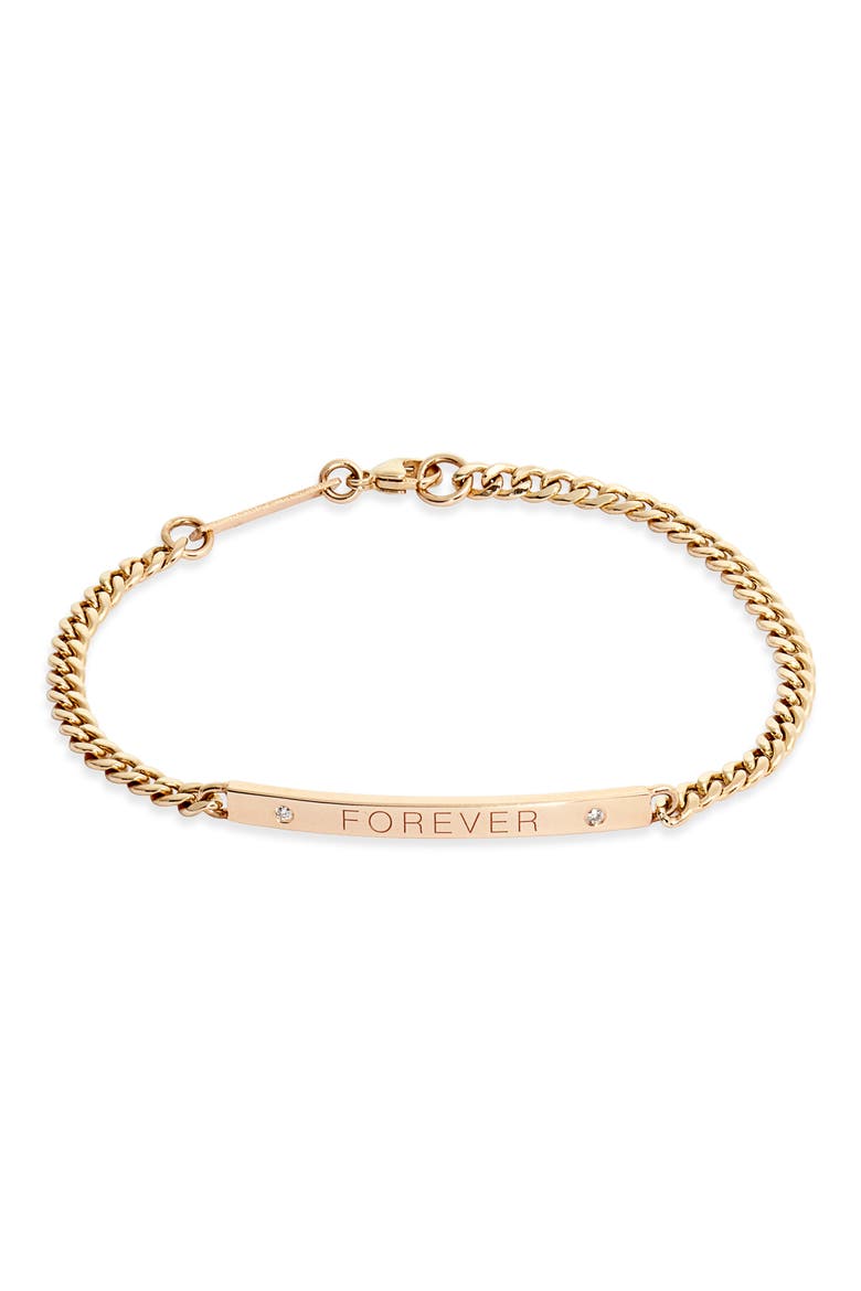 Medium Curb Chain ID Bracelet, Main, color, YELLOW GOLD