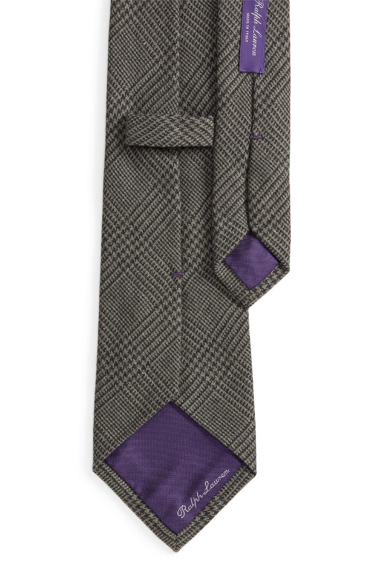 Glen Plaid Cotton Tie, Alternate, color, DARK GREY MELANGE