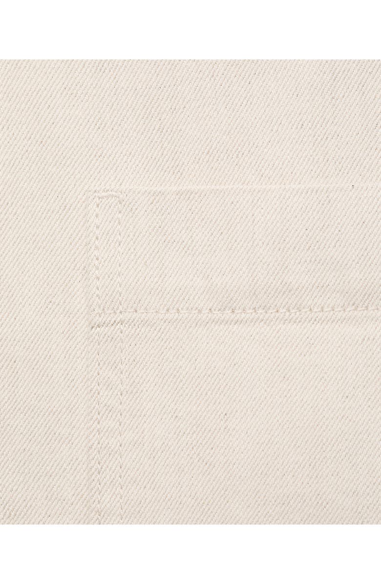 MANGO Boxy Short Sleeve Cotton & Linen Button-Up Shirt, Alternate, color, Ecru