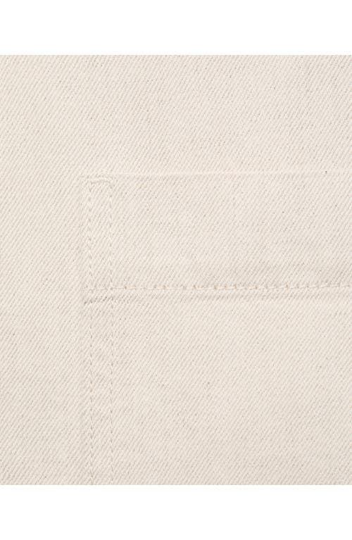 Mango Boxy Short Sleeve Cotton & Linen Button-up Shirt In Neutral