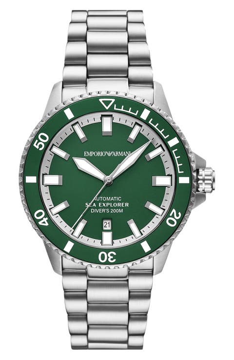 Sea Explorer Bracelet Strap Automatic Diving Watch, 42.5mm