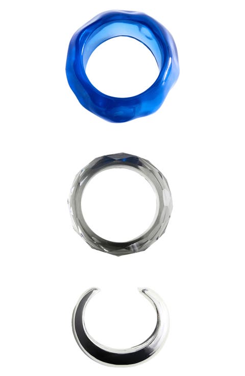 Set of 3 Mixed Texture Bangle Bracelets