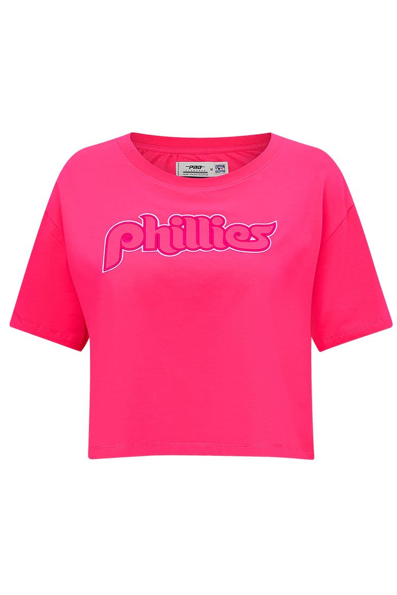 Women's Pro Standard Pink Philadelphia Phillies Triple Pink Boxy Cropped T-Shirt, Alternate, color, Pink