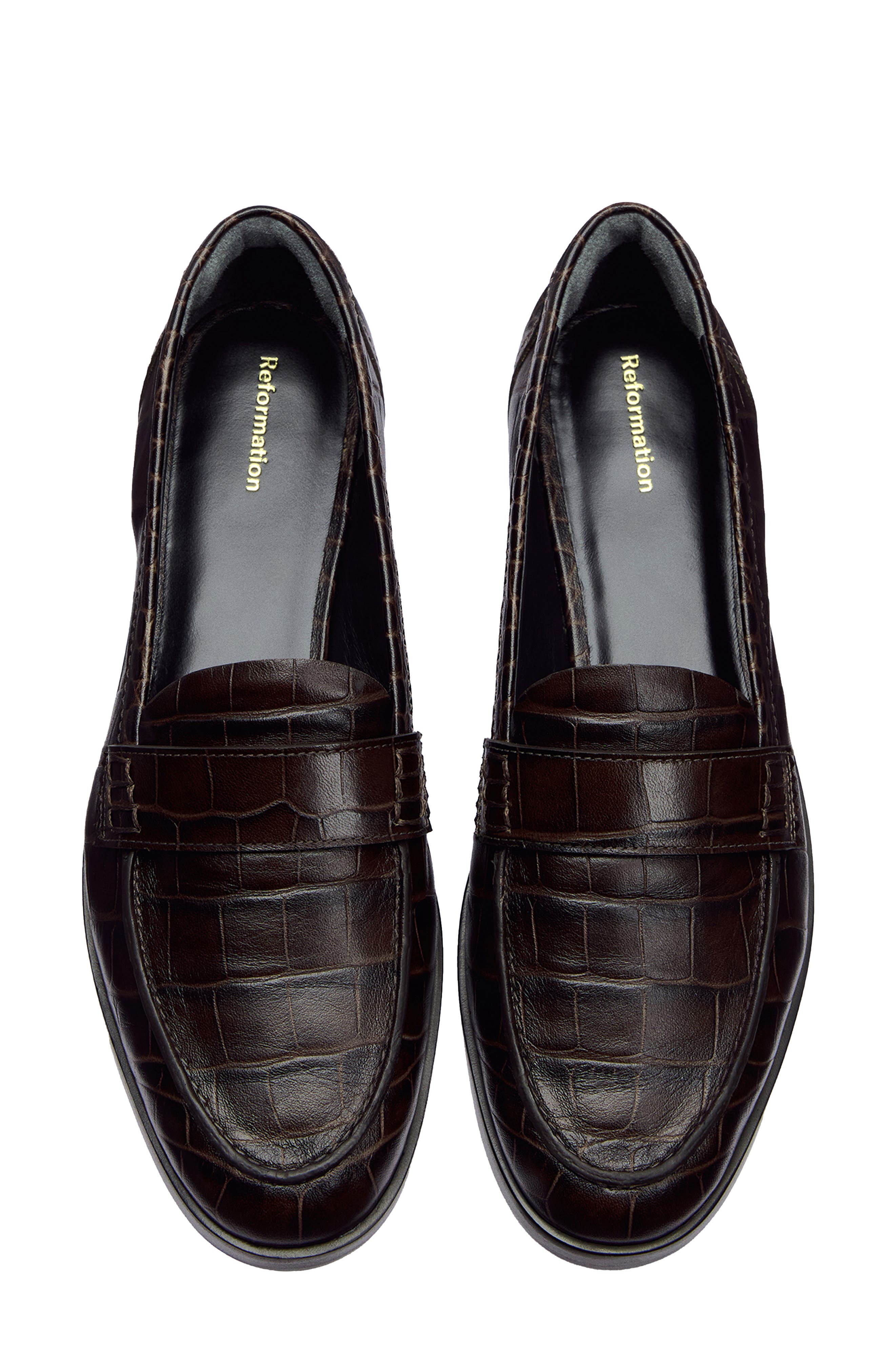 Kaylee Loafer, Alternate, color, DARK CHOCOLATE CROC