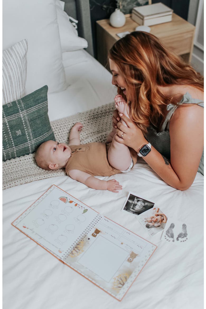 'Baby's First Year' Teddy Bear's Picnic Memory Book, Alternate, color, RUST