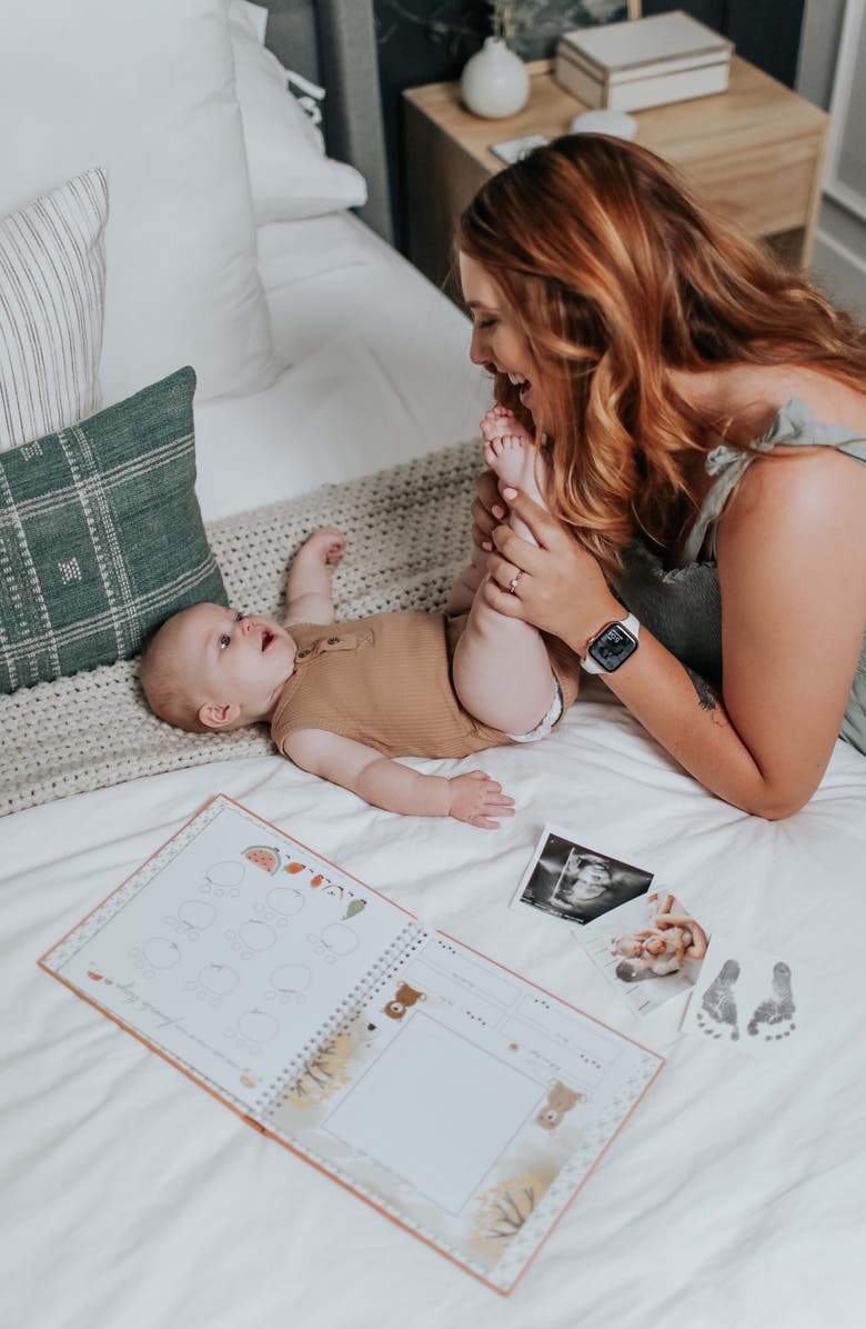 Lucy Darling 'Baby's First Year' Teddy Bear's Picnic Memory Book, Alternate, color, Rust