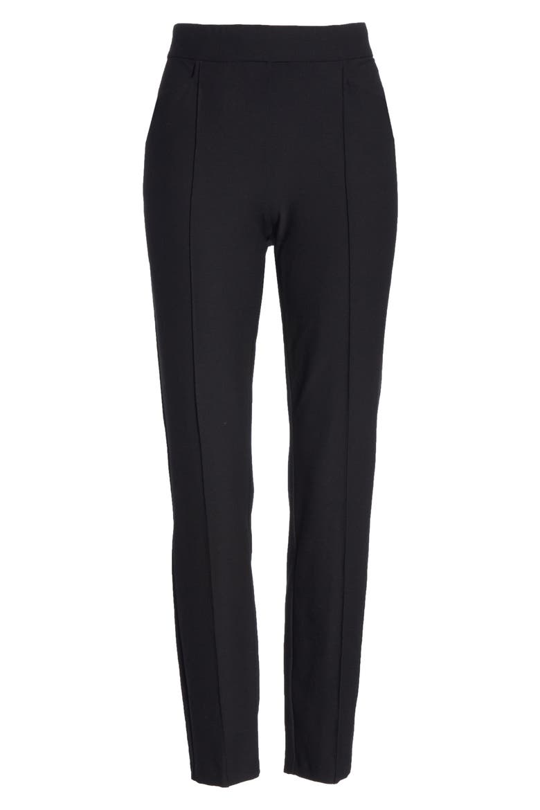 Slim Knit Ankle Pants, Alternate, color, BLACK
