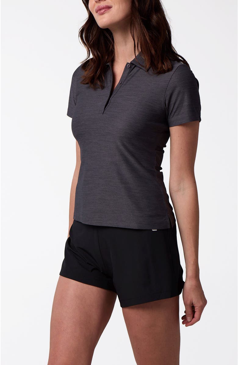 Centerline Athletics Women's Cross-Sport Tech Pique Polo, Alternate, color, Charcoal Heather