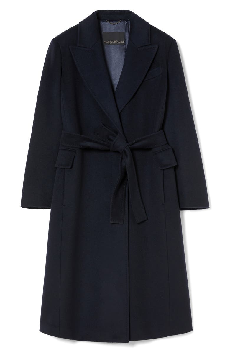 Marina Rinaldi Ghisa Virgin Wool Coat, Alternate, color, Midnight Blue