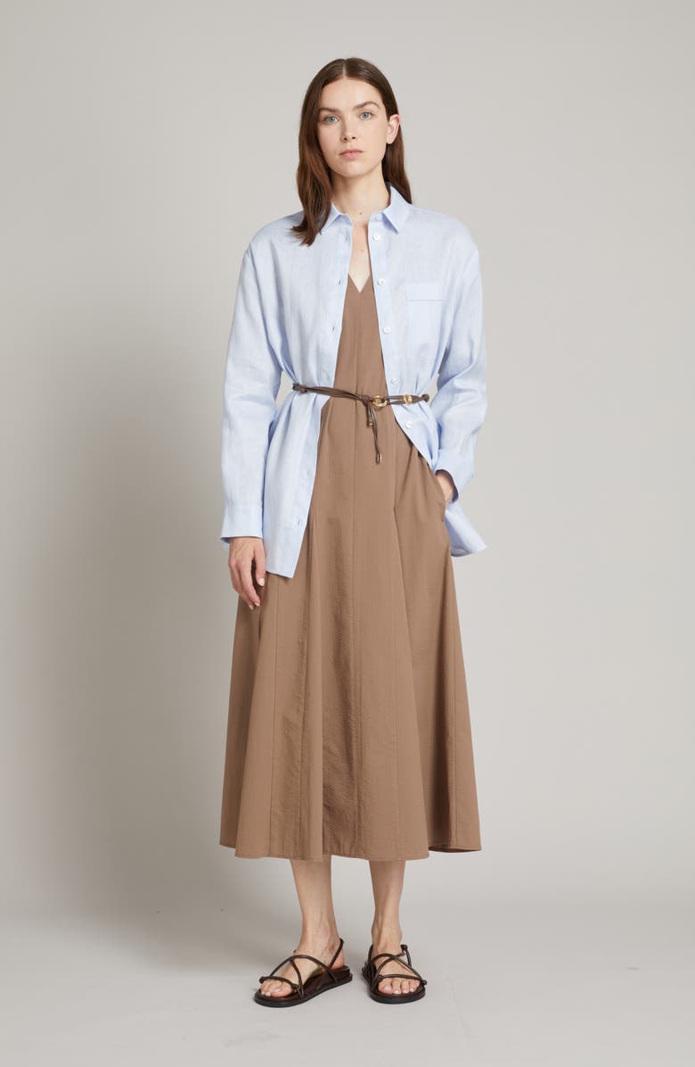 MM by Max Mara Filo Woven Linen Shirt, Alternate, color, Sky Blue