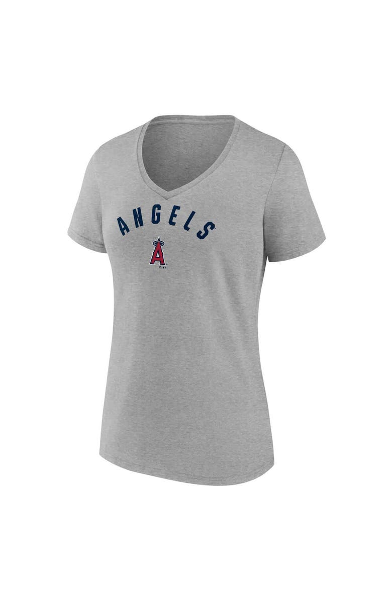 FANATICS Women's Fanatics  Gray Los Angeles Angels V-Neck T-Shirt, Alternate, color, Gray