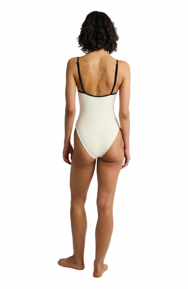 Onia Soleil One Piece, Alternate, color, Egret/Black