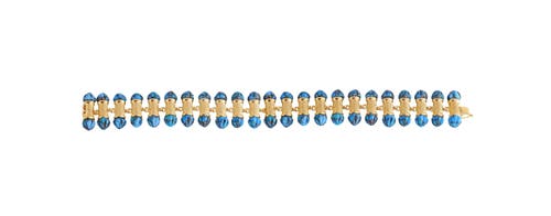 Luvmyjewelry Twisted Rays Design Turquoise Gemstone Yellow Gold Plated Silver Women Bracelet In 14kt Gold Vermeil On Sterling