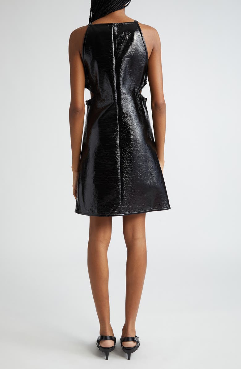 Courrèges Buckle Detail Cutout Vinyl Minidress, Alternate, color,