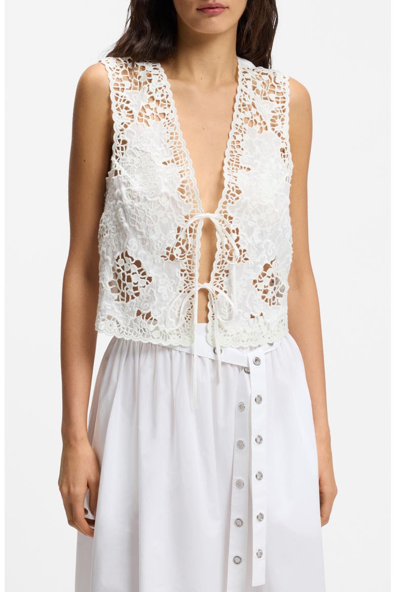 Embroidered Vest, Main, color, SOFT CREAM