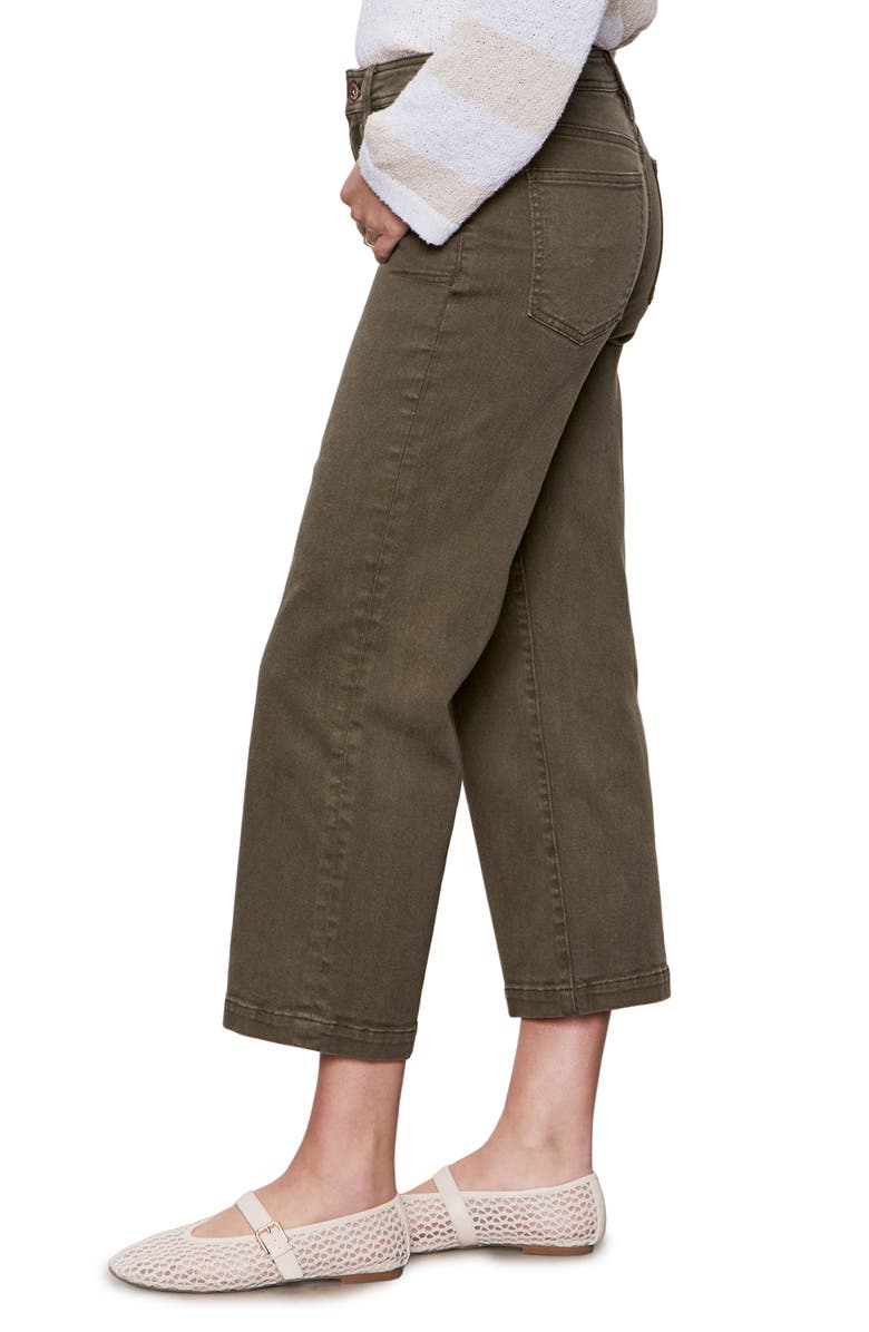 Sanctuary League Stretch Cotton Crop Utility Pants, Alternate, color, Fatigue