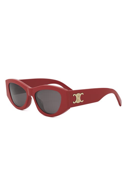 Celine Triomphe 55mm Rectangular Sunglasses In Red