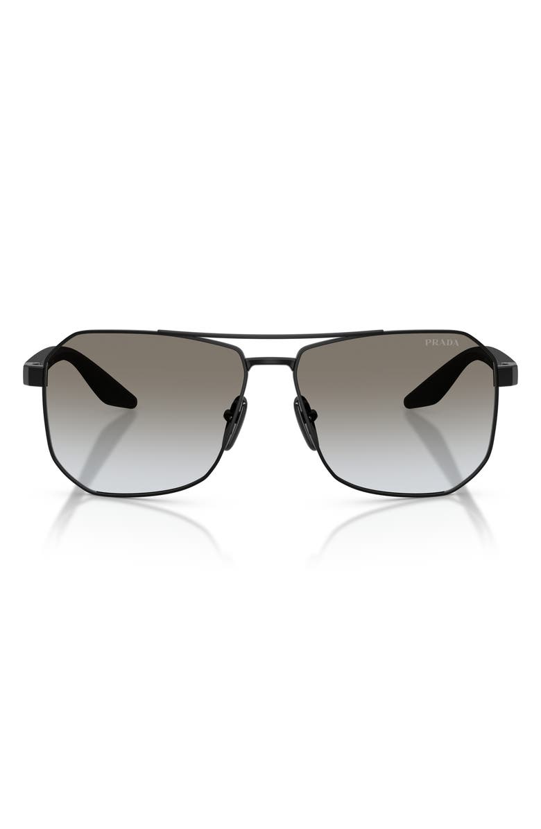 Prada Linea Rossa 62mm Gradient Pilot Sunglasses, Main, color,