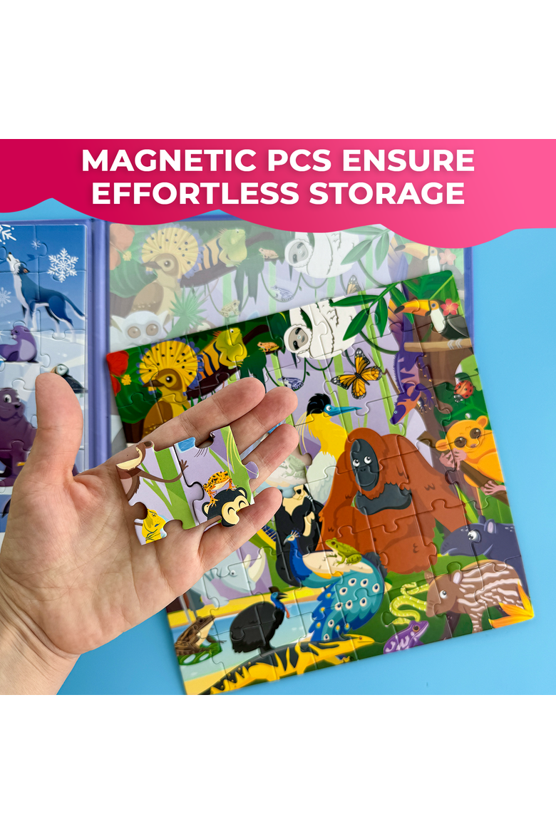 Magnetic Jigsaw Puzzle Set - 2x48 Piece, Alternate, color, Polar & Jungle
