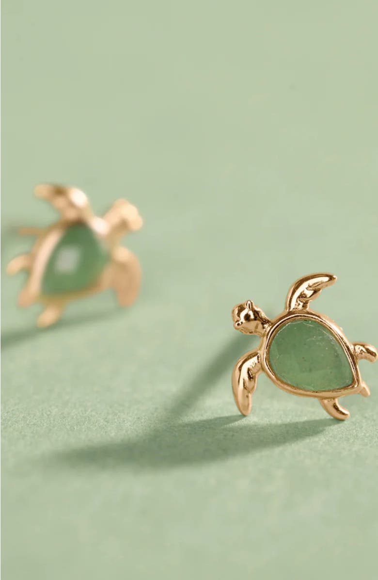 MADE BY MARY Low Tide Turtle Stud Earrings Set, Alternate, color, Gold Vermeil