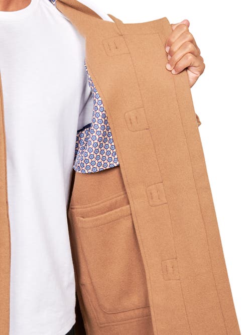 Construct Solid Wool Toggle Coat In Khaki