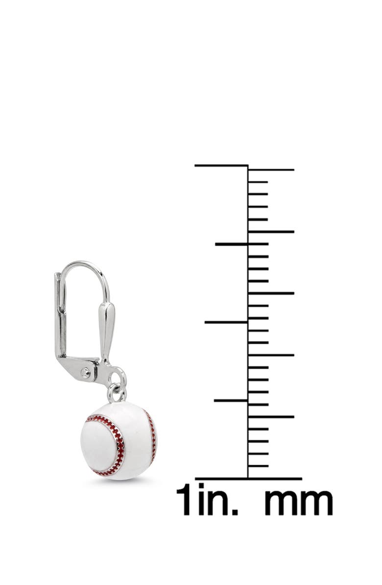Lily Nily Kids' 3D Baseball Leverback Drop Earrings, Alternate, color, White