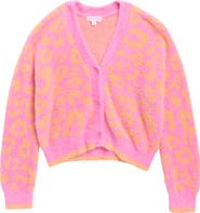Design History Kids' Animal Print Fuzzy Cardigan