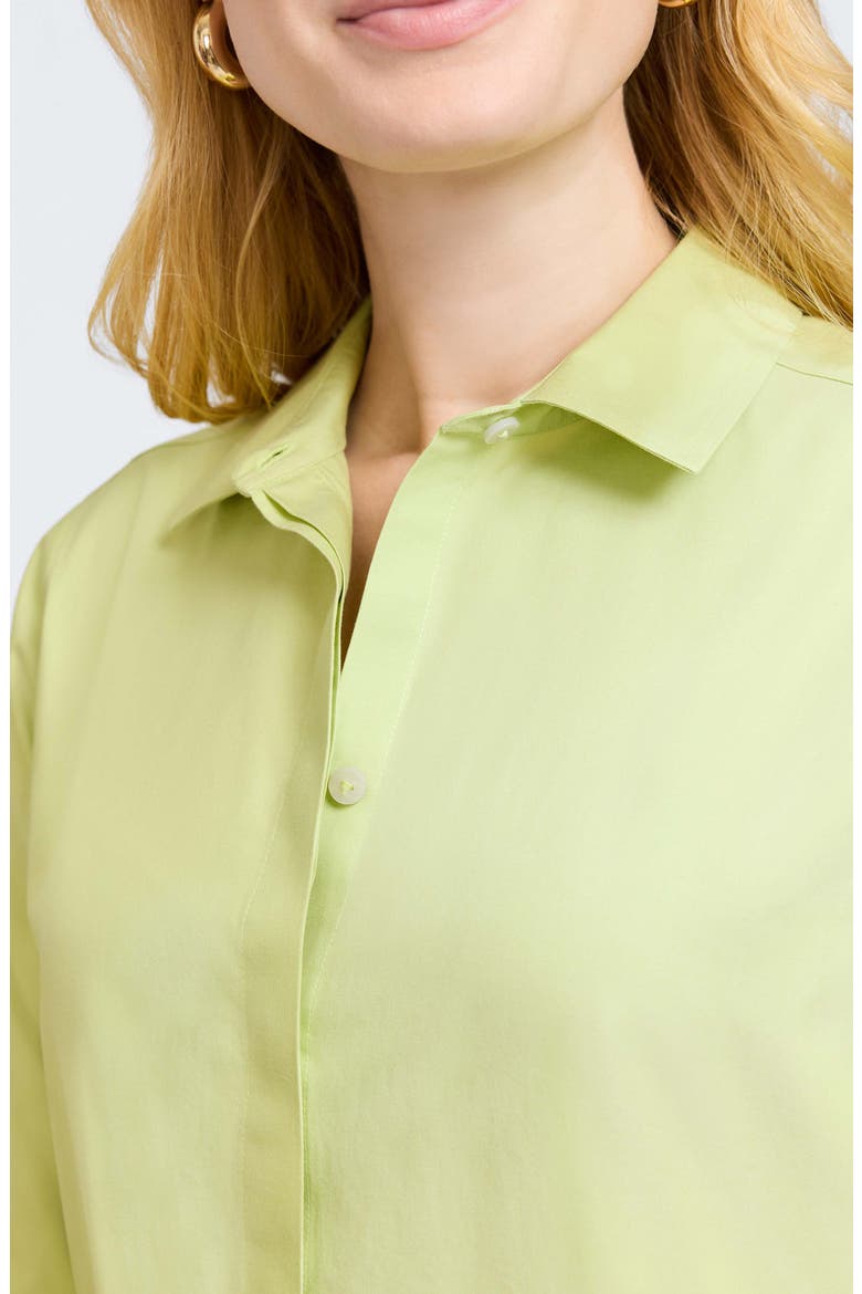 Brooke Grosgrain Trim Button-Up Shirt, Alternate, color, PISTACHIO