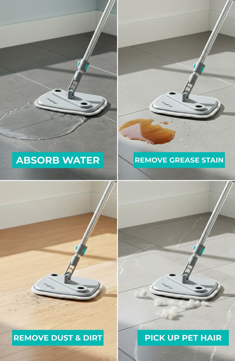 TRUE AND TIDY 4-Pack Microfiber Mop Pad, Alternate, color, 