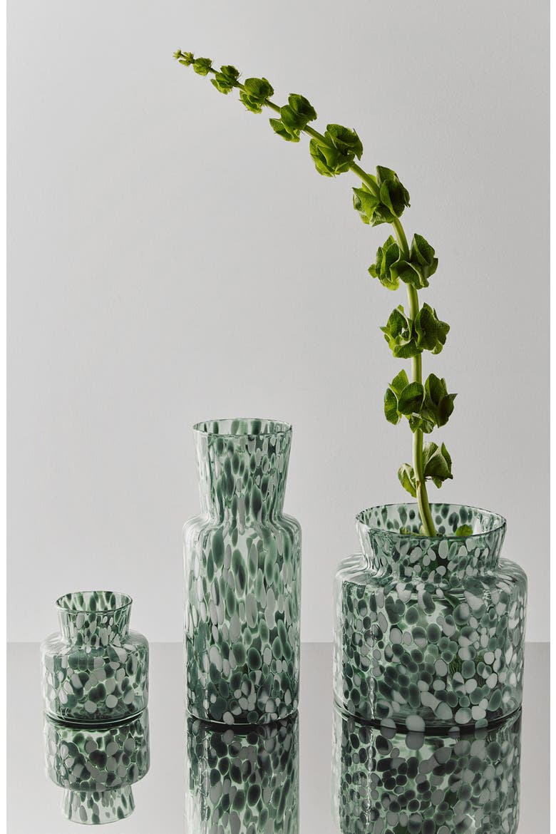 Meadow Summer Wide Vase, Alternate, color, CLEAR/ GREEN