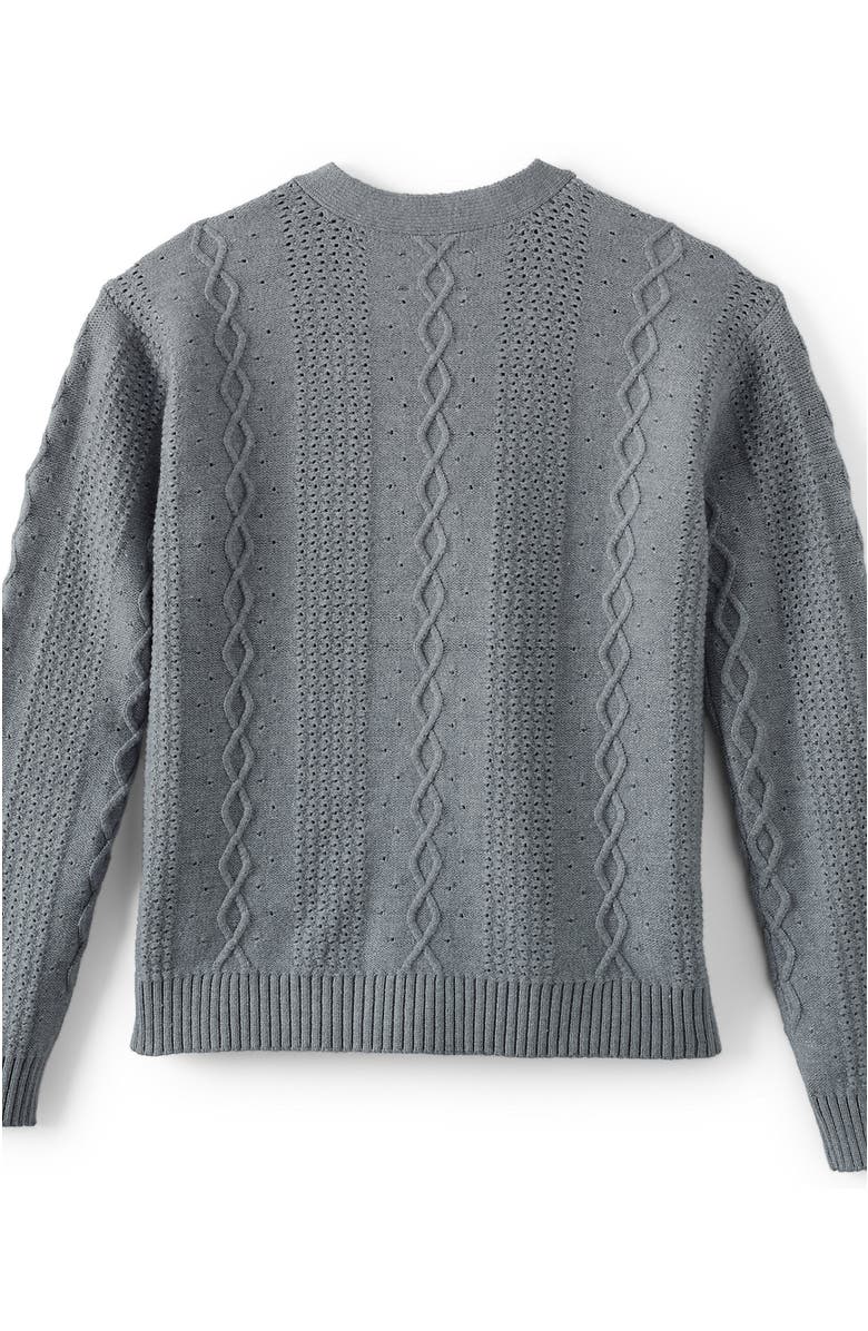 Lands' End Girls Button Front Cable Cardigan, Alternate, color, 
