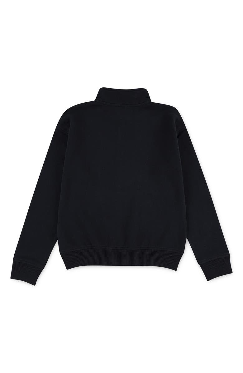 abercrombie kids Kids' Essential Quarter Zip Cotton Blend Sweatshirt, Alternate, color, Anthracite